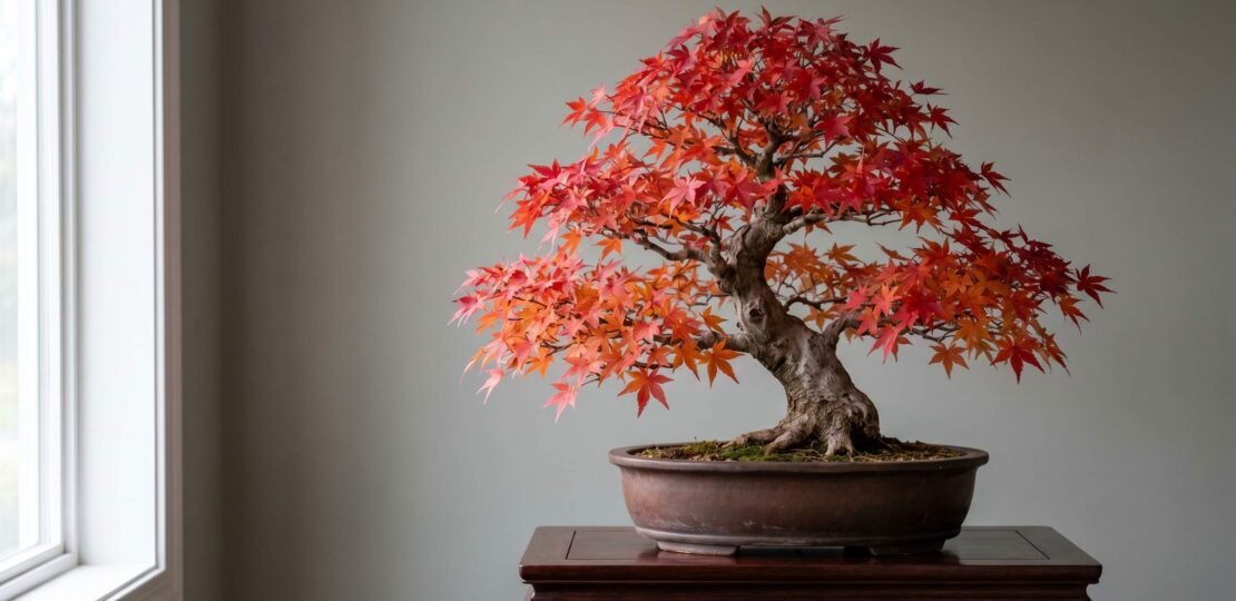 Japanese Maple Bonsai Autumn Display
